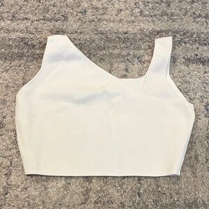 Asymmetric White Crop Top